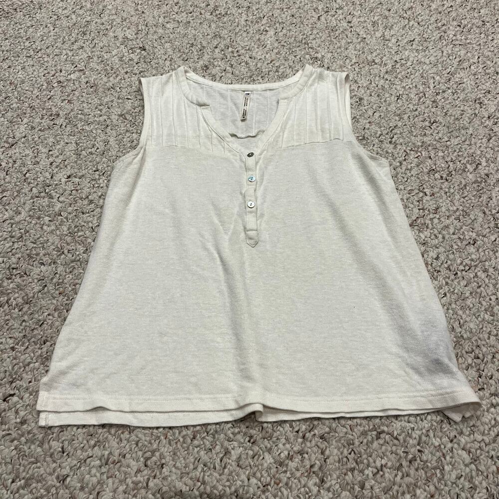 Kuhl Brisa Tank Shirt S Cream Hemp Blend Outdoor Casual Summer Beach